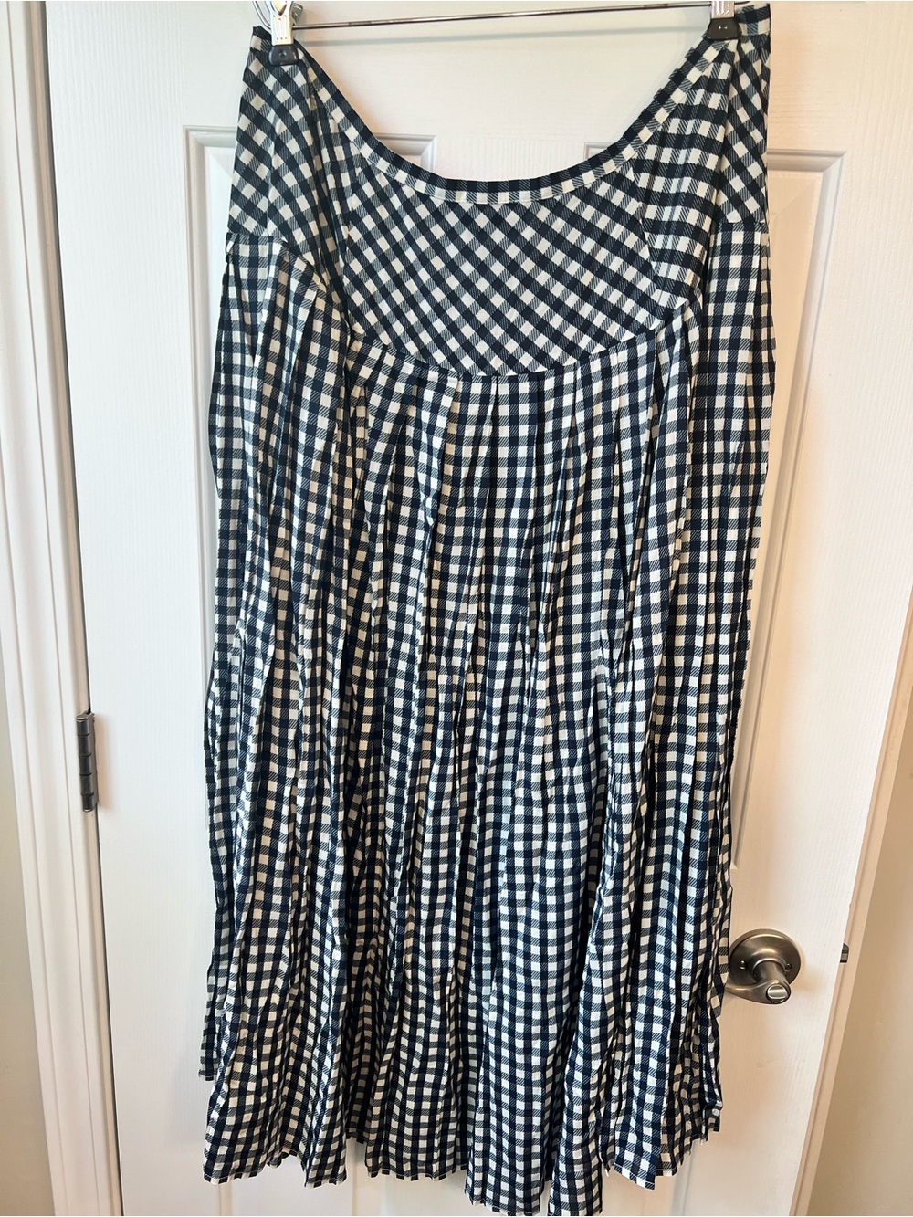Rixo Tina Navy Gingham Midi Skirt XL - Picture 14 of 16
